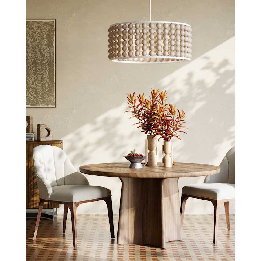Currey and Company Holcroft 6 Light 32" Wide Beaded Drum Chandelier