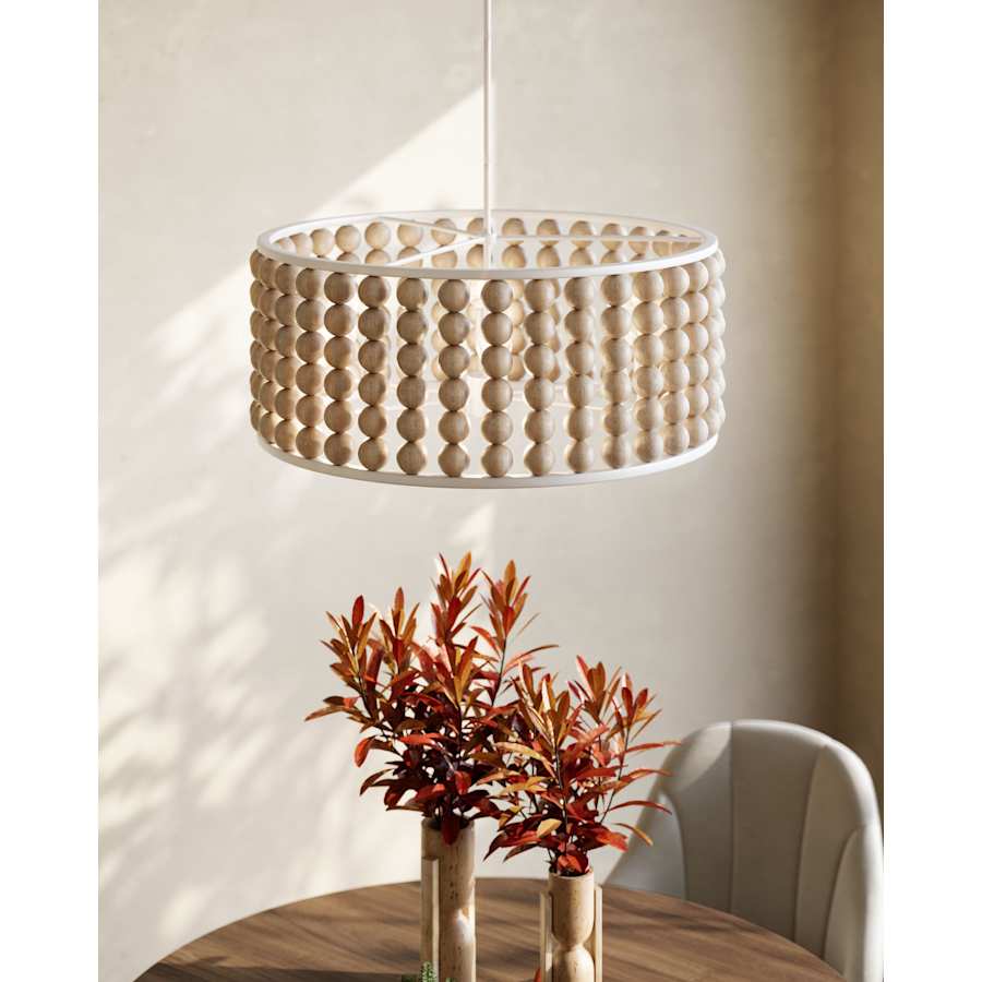 Currey and Company Holcroft 6 Light 32" Wide Beaded Drum Chandelier