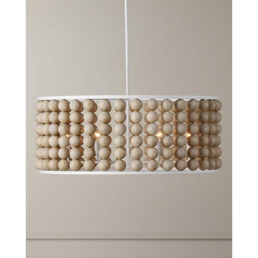 Currey and Company Holcroft 6 Light 32" Wide Beaded Drum Chandelier