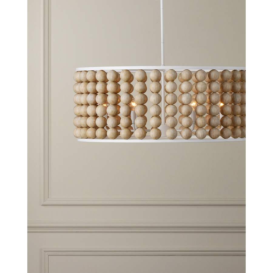 Currey and Company Holcroft 6 Light 32" Wide Beaded Drum Chandelier