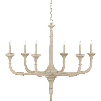 Currey and Company Aleister 6 Light 44" Wide Wrought Iron Candle Style Chandelier