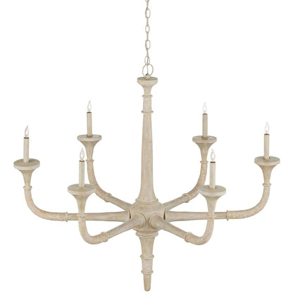 Currey and Company Aleister 6 Light 44" Wide Wrought Iron Candle Style Chandelier