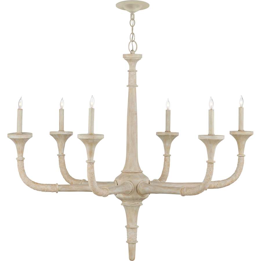 Currey and Company Aleister 6 Light 44" Wide Wrought Iron Candle Style Chandelier