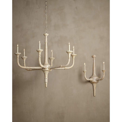 Currey and Company Aleister 6 Light 44" Wide Wrought Iron Candle Style Chandelier