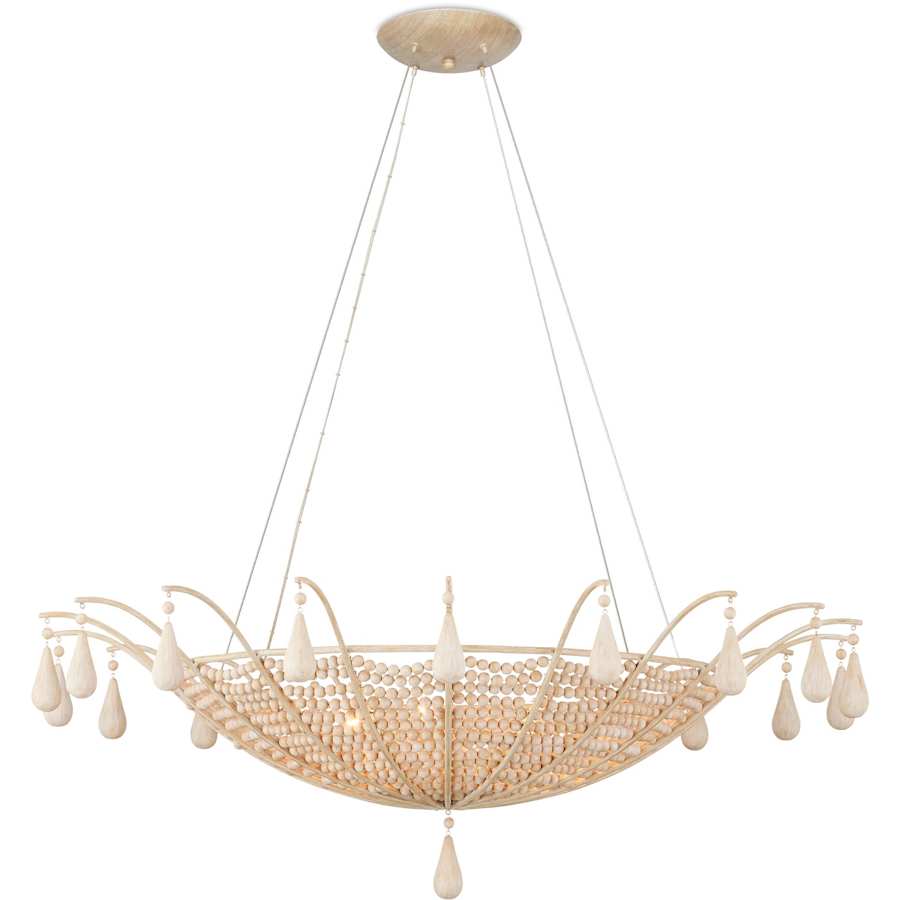 Currey and Company Korg 5 Light 42" Wide Beaded Wood Pendant