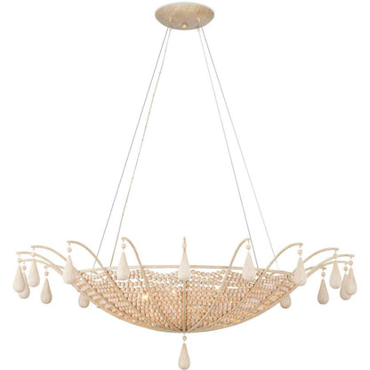 Currey and Company Korg 5 Light 42" Wide Beaded Wood Pendant