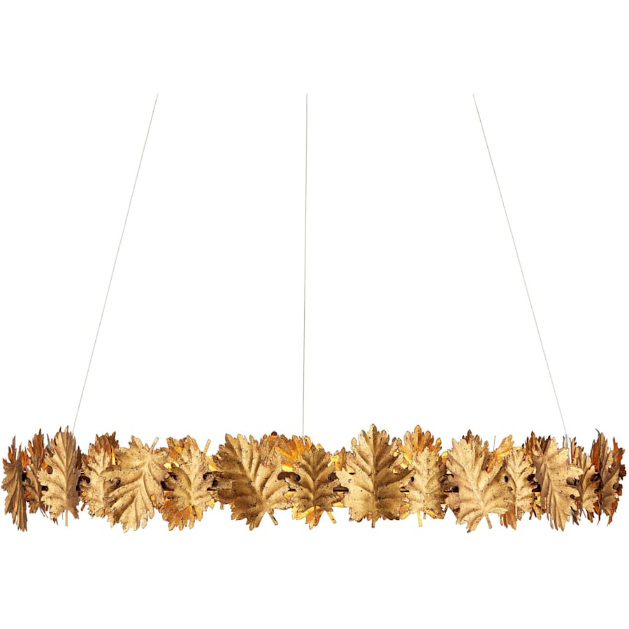 Currey and Company English Oak 33" Wide LED Wrought Iron Ring Chandelier