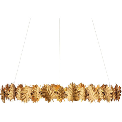 Currey and Company English Oak 33" Wide LED Wrought Iron Ring Chandelier