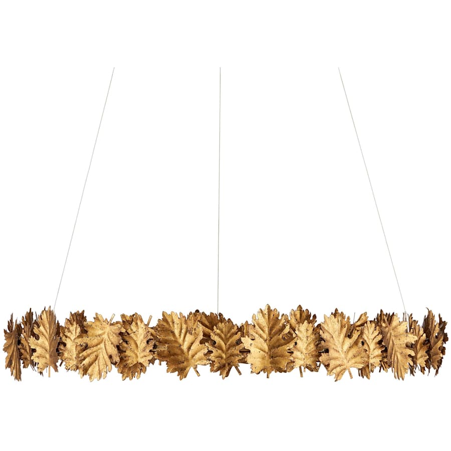 Currey and Company English Oak 33" Wide LED Wrought Iron Ring Chandelier