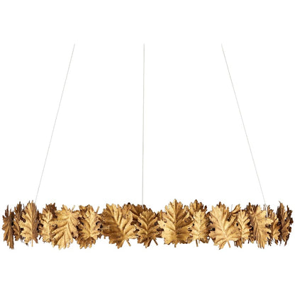 Currey and Company English Oak 33" Wide LED Wrought Iron Ring Chandelier