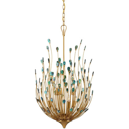 Currey and Company Delphos 6 Light 20" Wide Wrought Iron Pendant
