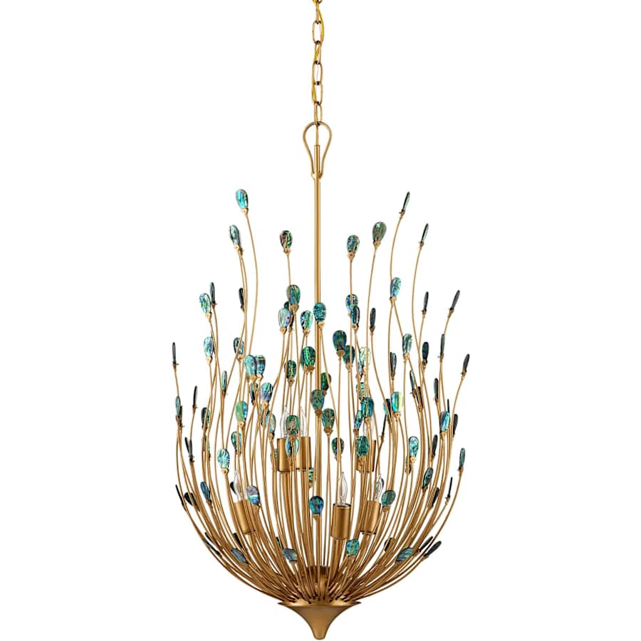 Currey and Company Delphos 6 Light 20" Wide Wrought Iron Pendant