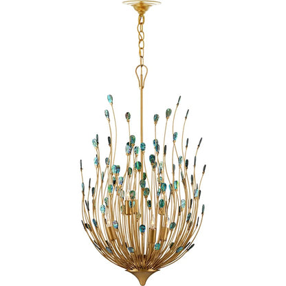 Currey and Company Delphos 6 Light 20" Wide Wrought Iron Pendant