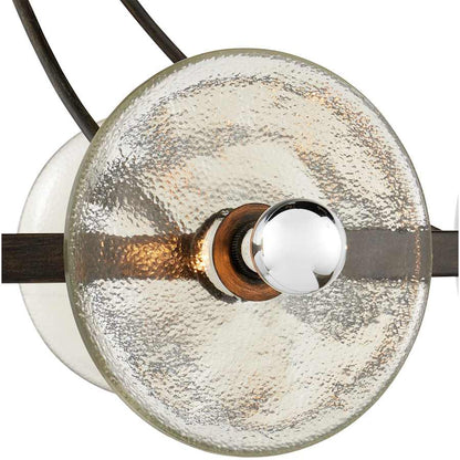 Currey and Company Circumstellar 8 Light 37" Wide Wrought Iron Ring Chandelier with Recycled Glass Shades