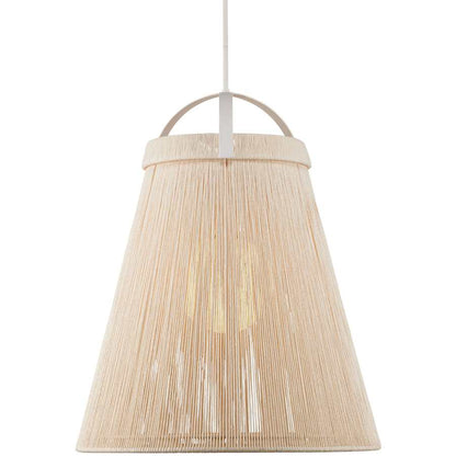 Currey and Company Parnell 28" Wide Wrought Iron Pendant with Kraft Paper Shade