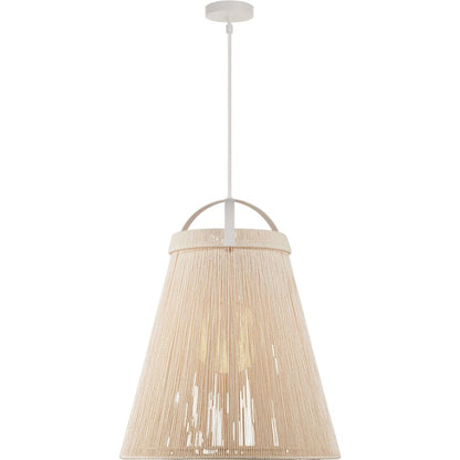 Currey and Company Parnell 28" Wide Wrought Iron Pendant with Kraft Paper Shade