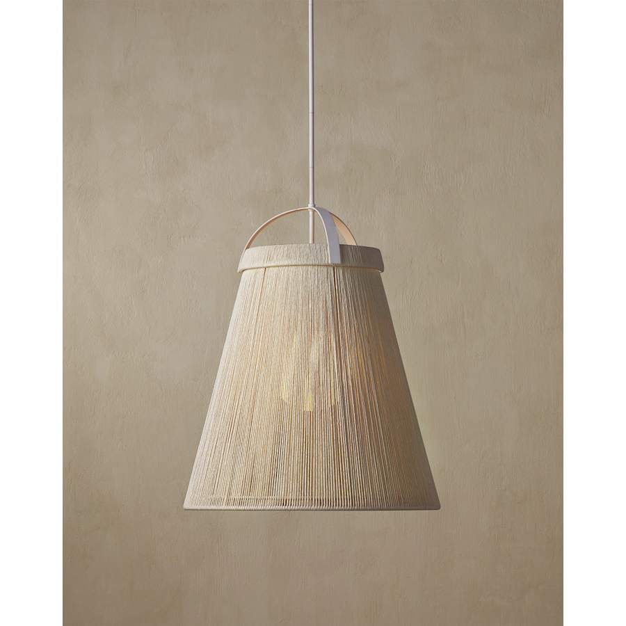 Currey and Company Parnell 28" Wide Wrought Iron Pendant with Kraft Paper Shade