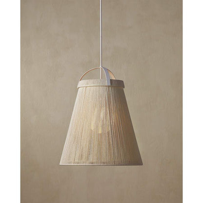 Currey and Company Parnell 28" Wide Wrought Iron Pendant with Kraft Paper Shade