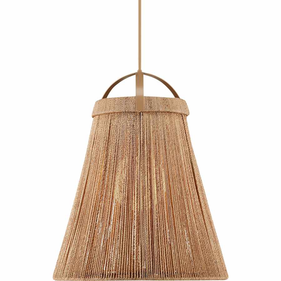 Currey and Company Parnell 28" Wide Wrought Iron Pendant with Abaca Rope Shade