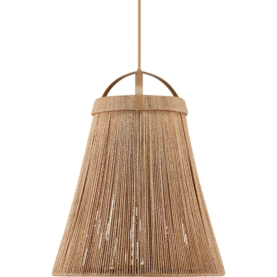 Currey and Company Parnell 28" Wide Wrought Iron Pendant with Abaca Rope Shade
