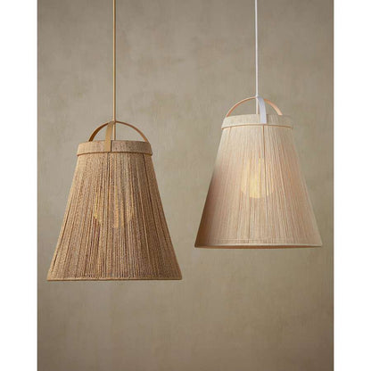 Currey and Company Parnell 28" Wide Wrought Iron Pendant with Abaca Rope Shade