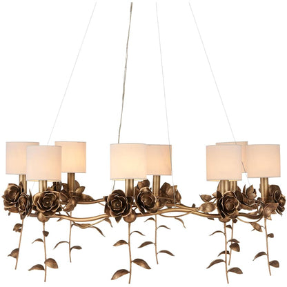 Currey and Company Rosabel 8 Light 35" Wide Ring Chandelier with Fabric Shades