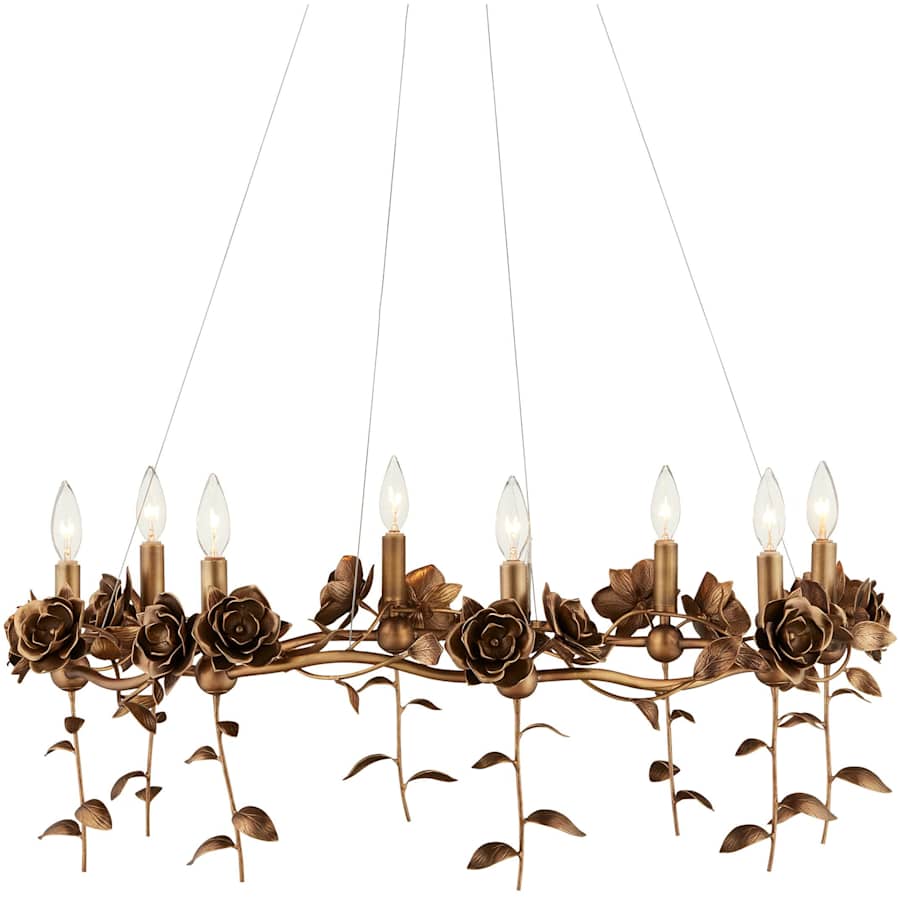 Currey and Company Rosabel 8 Light 35" Wide Ring Chandelier with Fabric Shades