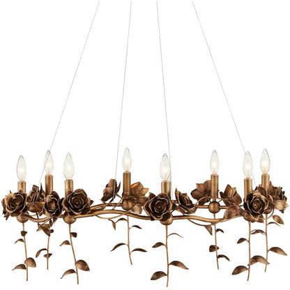 Currey and Company Rosabel 8 Light 35" Wide Ring Chandelier with Fabric Shades
