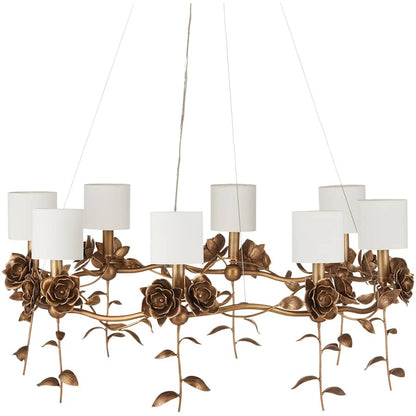 Currey and Company Rosabel 8 Light 35" Wide Ring Chandelier with Fabric Shades