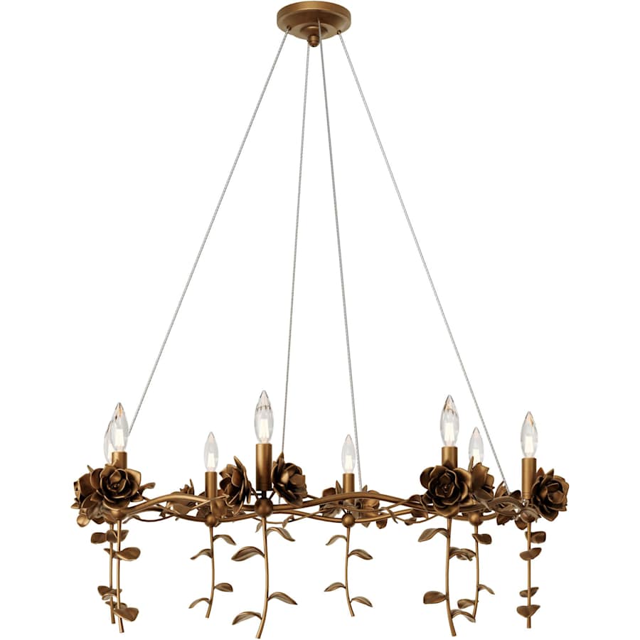 Currey and Company Rosabel 8 Light 35" Wide Ring Chandelier with Fabric Shades