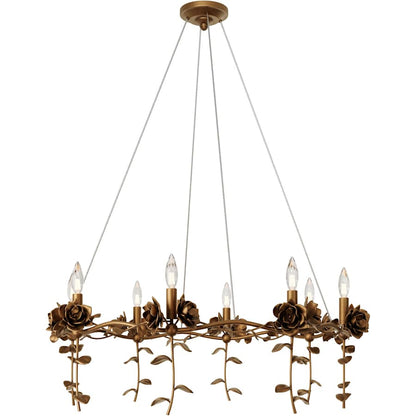 Currey and Company Rosabel 8 Light 35" Wide Ring Chandelier with Fabric Shades