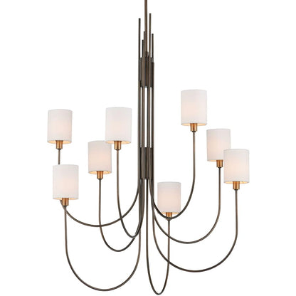 Currey and Company Archetype 8 Light 33" Wide Chandelier with Linen Shades