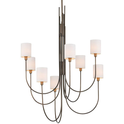 Currey and Company Archetype 8 Light 33" Wide Chandelier with Linen Shades