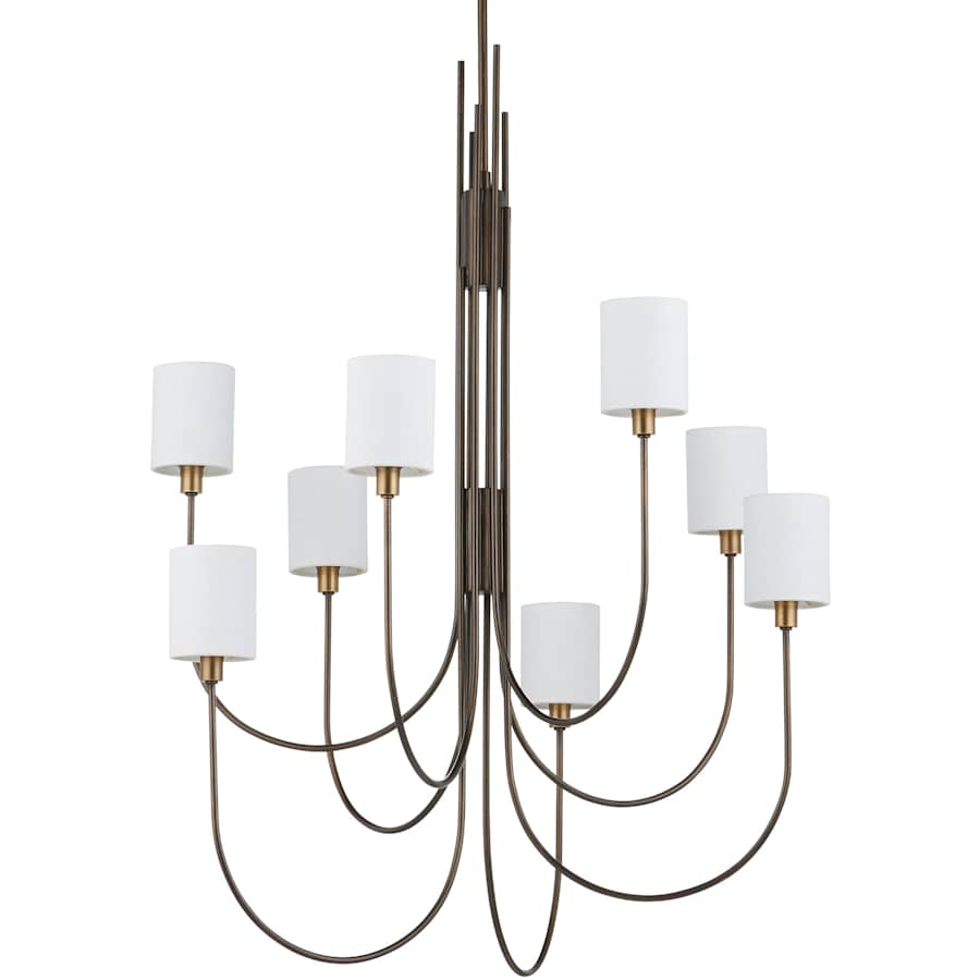 Currey and Company Archetype 8 Light 33" Wide Chandelier with Linen Shades