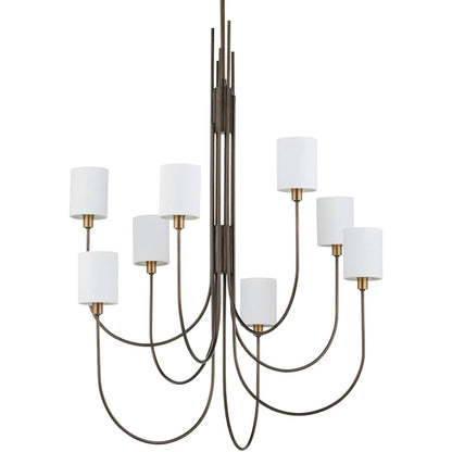 Currey and Company Archetype 8 Light 33" Wide Chandelier with Linen Shades