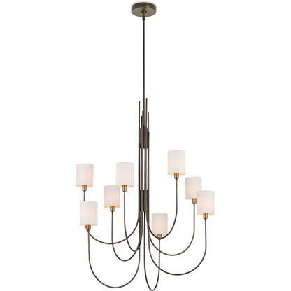 Currey and Company Archetype 8 Light 33" Wide Chandelier with Linen Shades