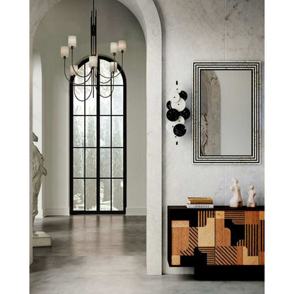 Currey and Company Archetype 8 Light 33" Wide Chandelier with Linen Shades