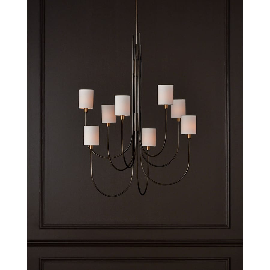 Currey and Company Archetype 8 Light 33" Wide Chandelier with Linen Shades