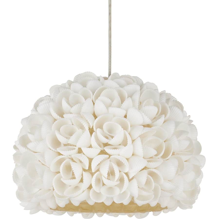 Currey and Company Virtu 30 Light 54" Wide Wrought Iron Linear Pendant with Clamrose Shell Shades