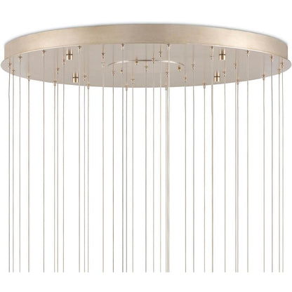 Currey and Company Virtu 36 Light 33" Wide Wrought Iron Multi Light Pendant with Clamrose Shell Shades