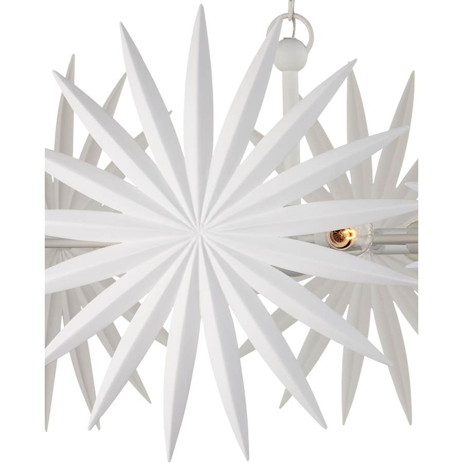 Currey and Company Bismarkia 6 Light 30" Wide Wrought Iron Pendant