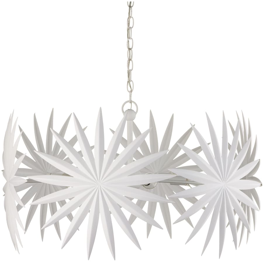 Currey and Company Bismarkia 6 Light 30" Wide Wrought Iron Pendant