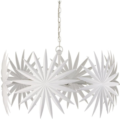 Currey and Company Bismarkia 6 Light 30" Wide Wrought Iron Pendant