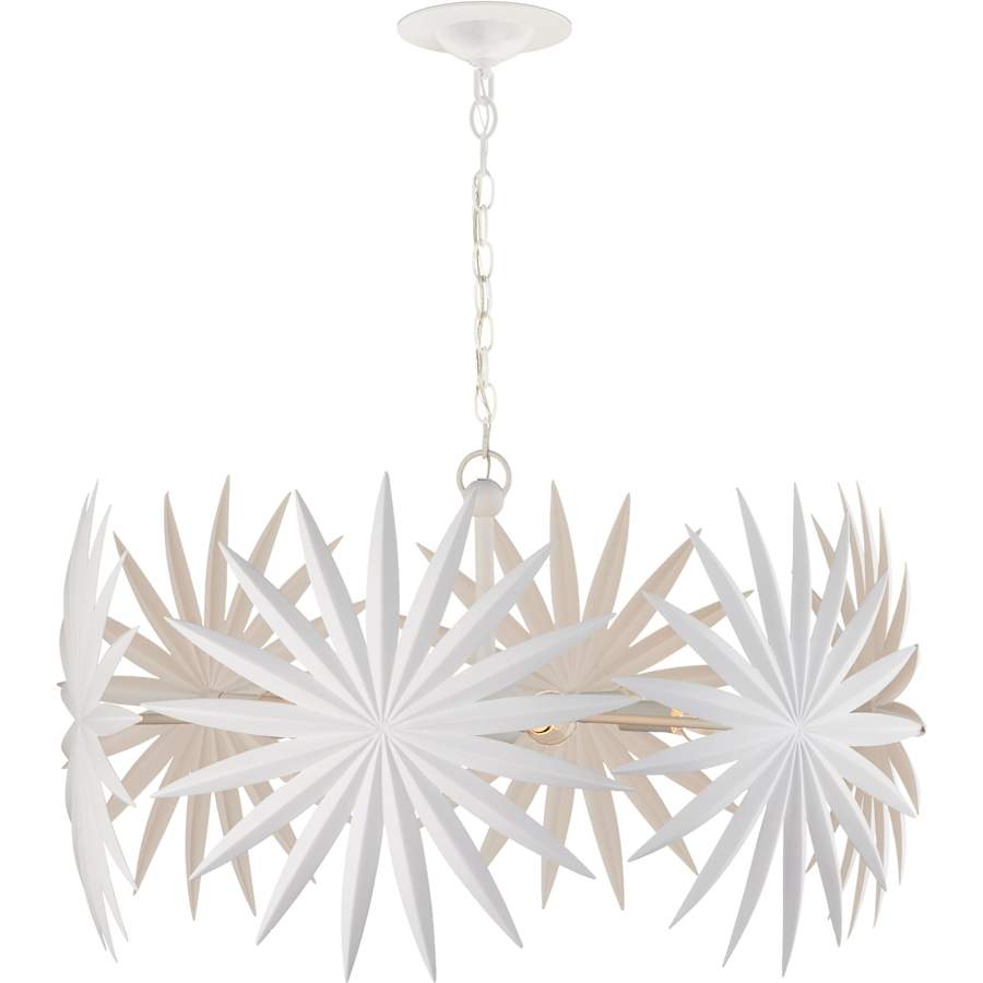 Currey and Company Bismarkia 6 Light 30" Wide Wrought Iron Pendant