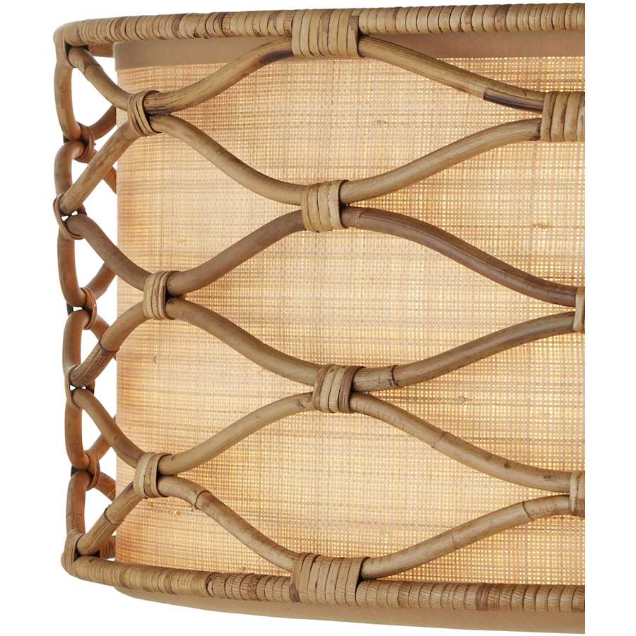 Currey and Company Partita 3 Light 28" Wide Wrought Iron Pendant with Grasscloth Shade