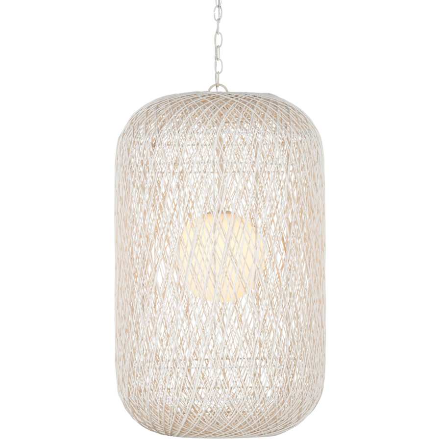 Currey and Company Cocoon 21" Wide Wrought Iron Pendant with Frosted Glass and Paper Twine Shades