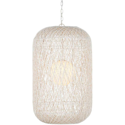 Currey and Company Cocoon 21" Wide Wrought Iron Pendant with Frosted Glass and Paper Twine Shades