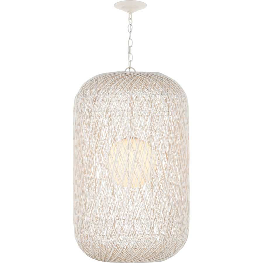 Currey and Company Cocoon 21" Wide Wrought Iron Pendant with Frosted Glass and Paper Twine Shades