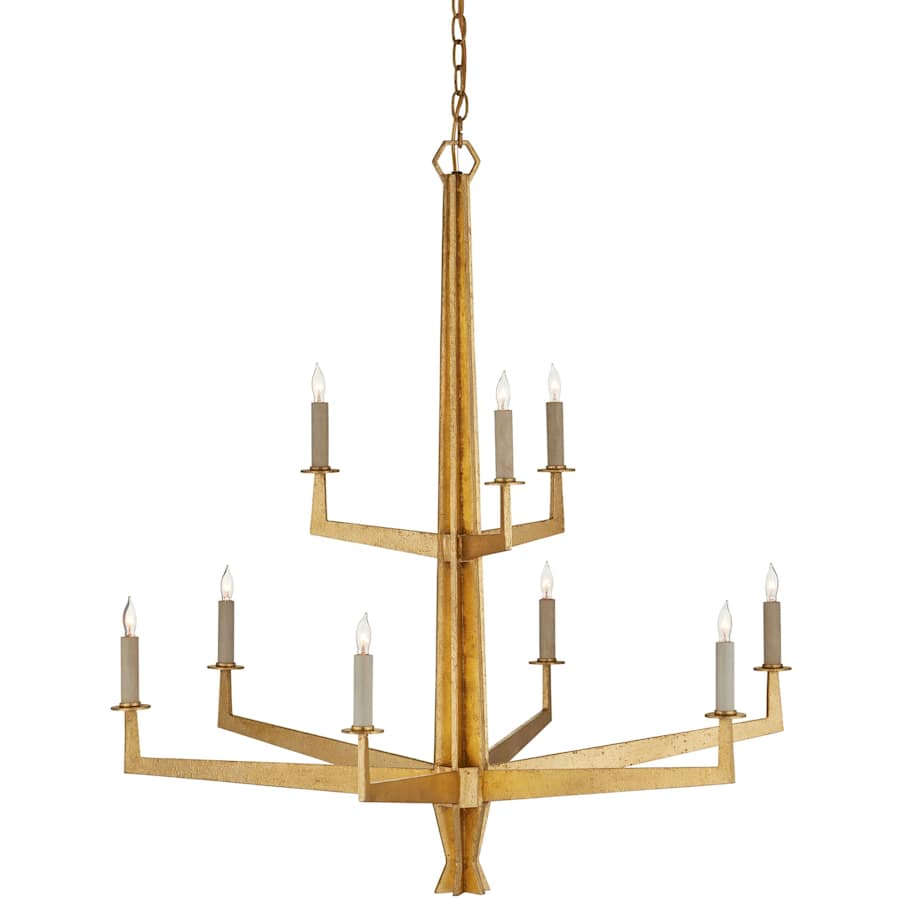 Currey and Company Goldfinch 9 Light 36" Wide Wrought Iron Candle Style Chandelier