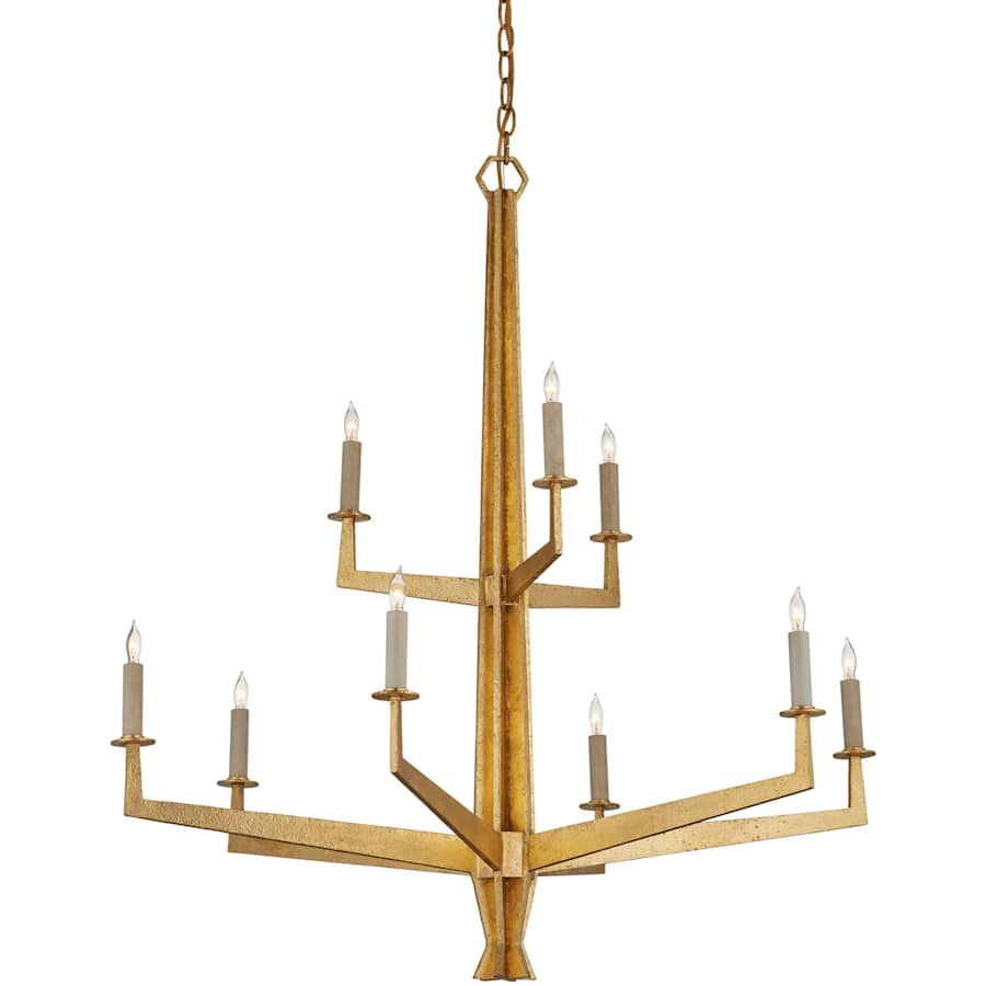 Currey and Company Goldfinch 9 Light 36" Wide Wrought Iron Candle Style Chandelier